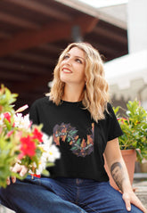 Crop Top with "Abstract Spark" Print