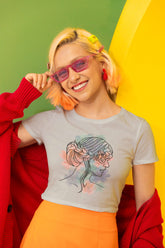 Crop Top with "Blossom Silhouette" Print