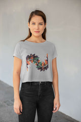 Crop Top with "Abstract Spark" Print