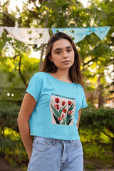 Crop Top with "Tulip Flourish" Print