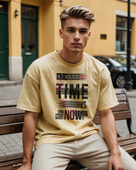 Unisex Relaxed Fit T-Shirt with Time is Now Print