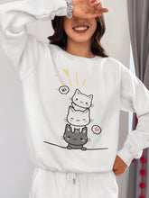 Unisex Sweatshirt with "Cute Cat Illustration" Print