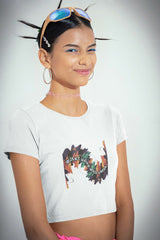 Crop Top with "Abstract Spark" Print