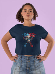 Crop Top with "Chibi Girl" Print