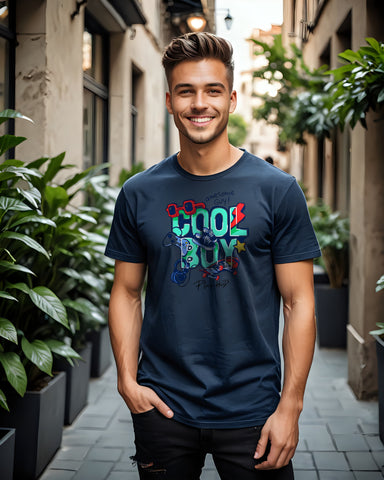 Unisex Relaxed Fit T-Shirt with "Cool Boy" Print