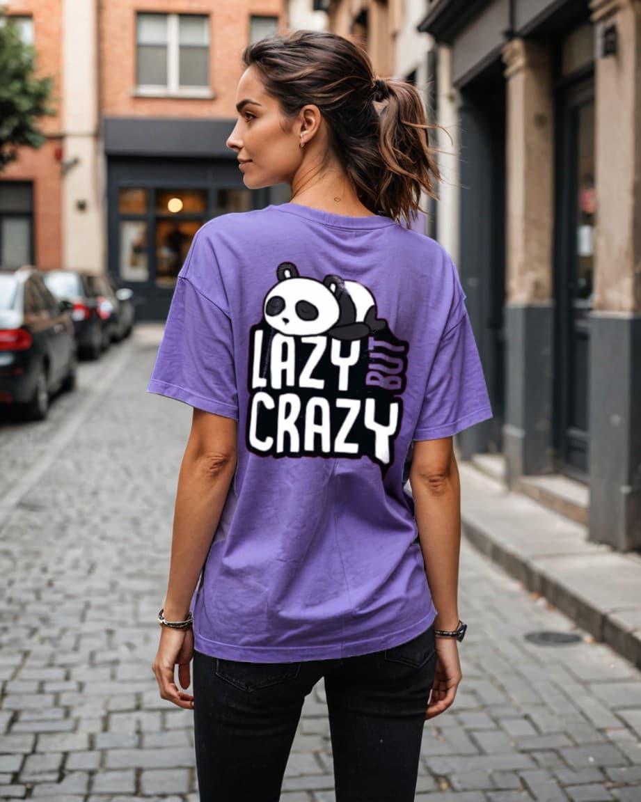 Unisex Relaxed Fit T-Shirt with "Lazy Cray-Panda" Print