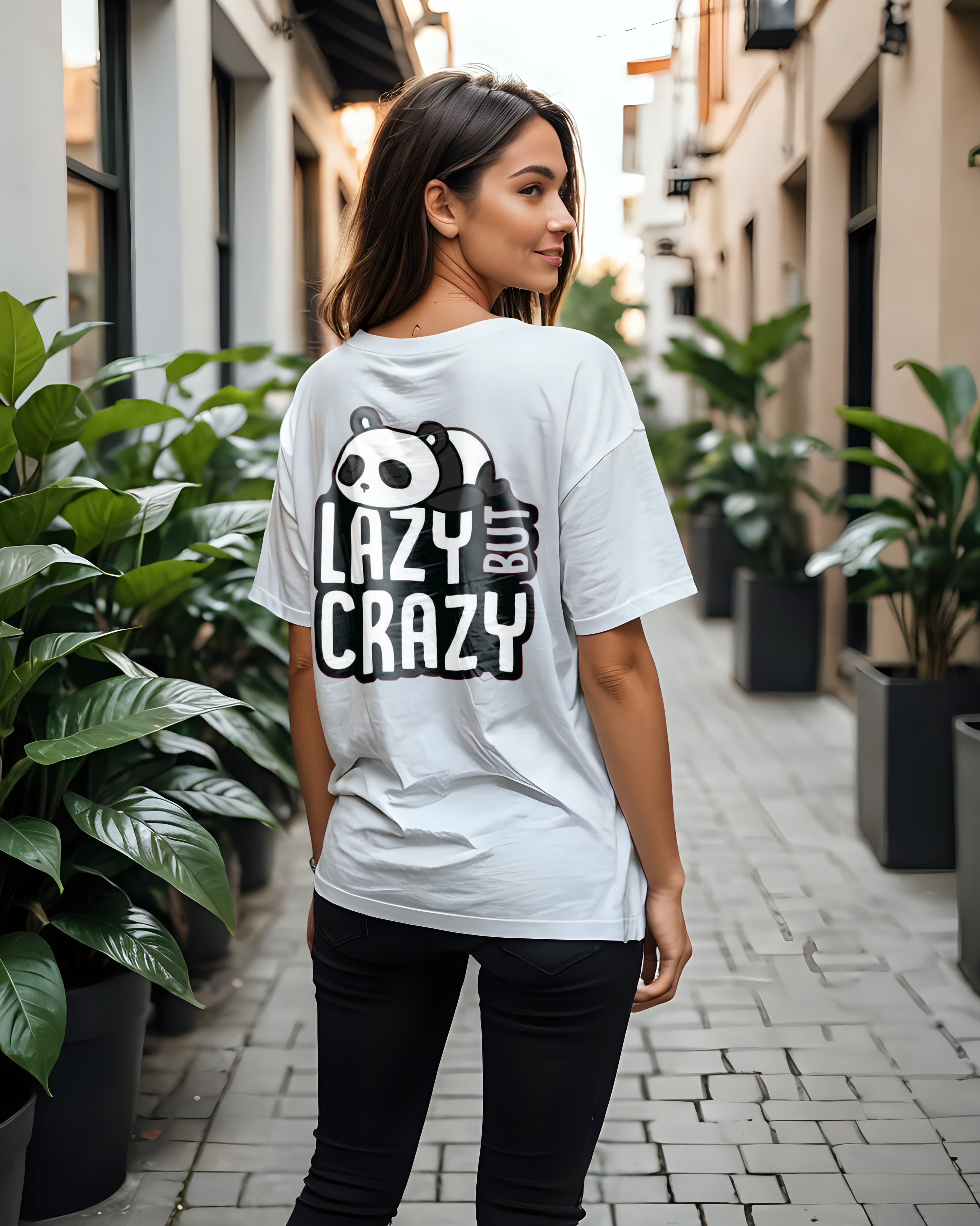 Unisex Relaxed Fit T-Shirt with "Lazy Cray-Panda" Print