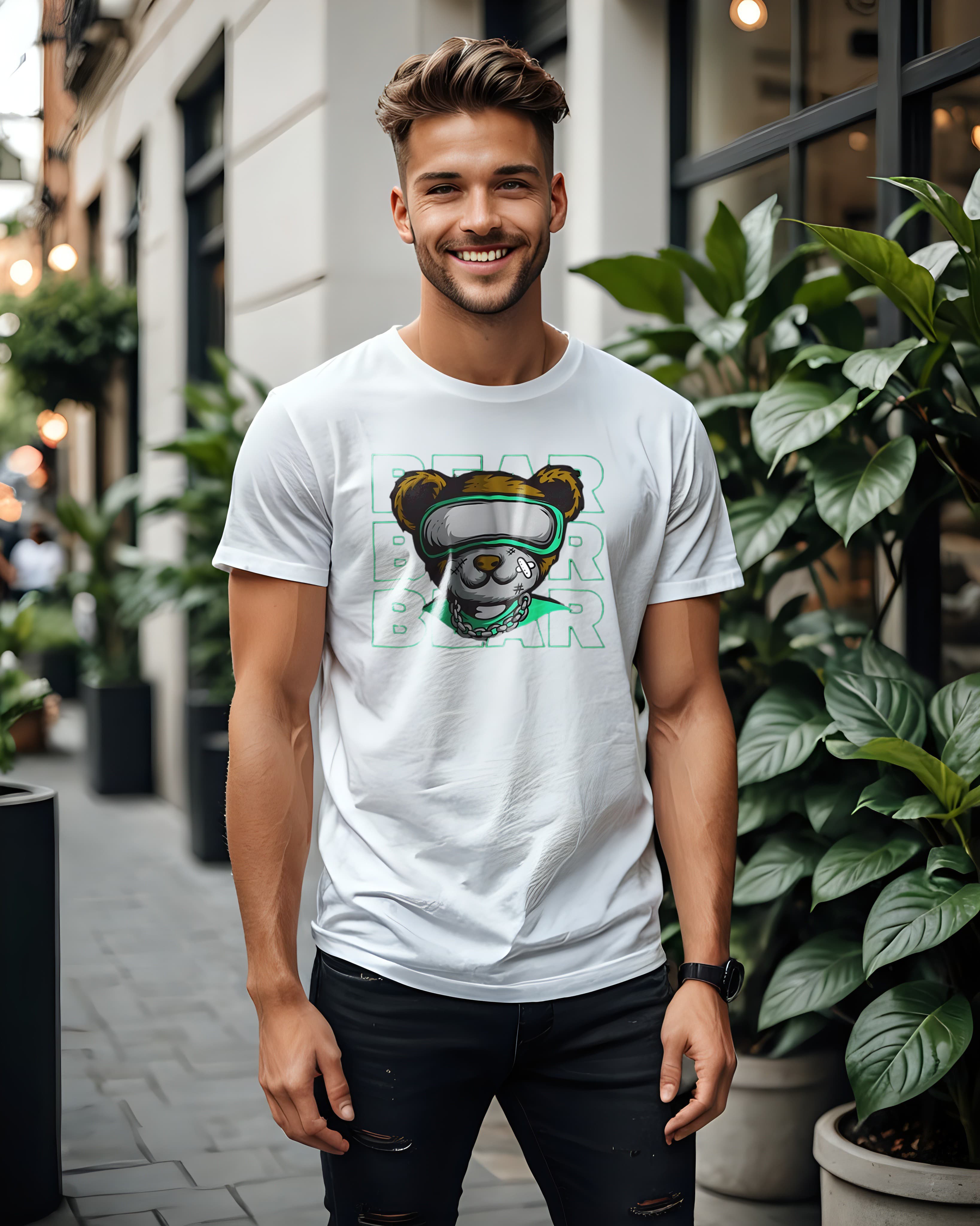 Unisex Relaxed Fit T-Shirt with "Bear" Print