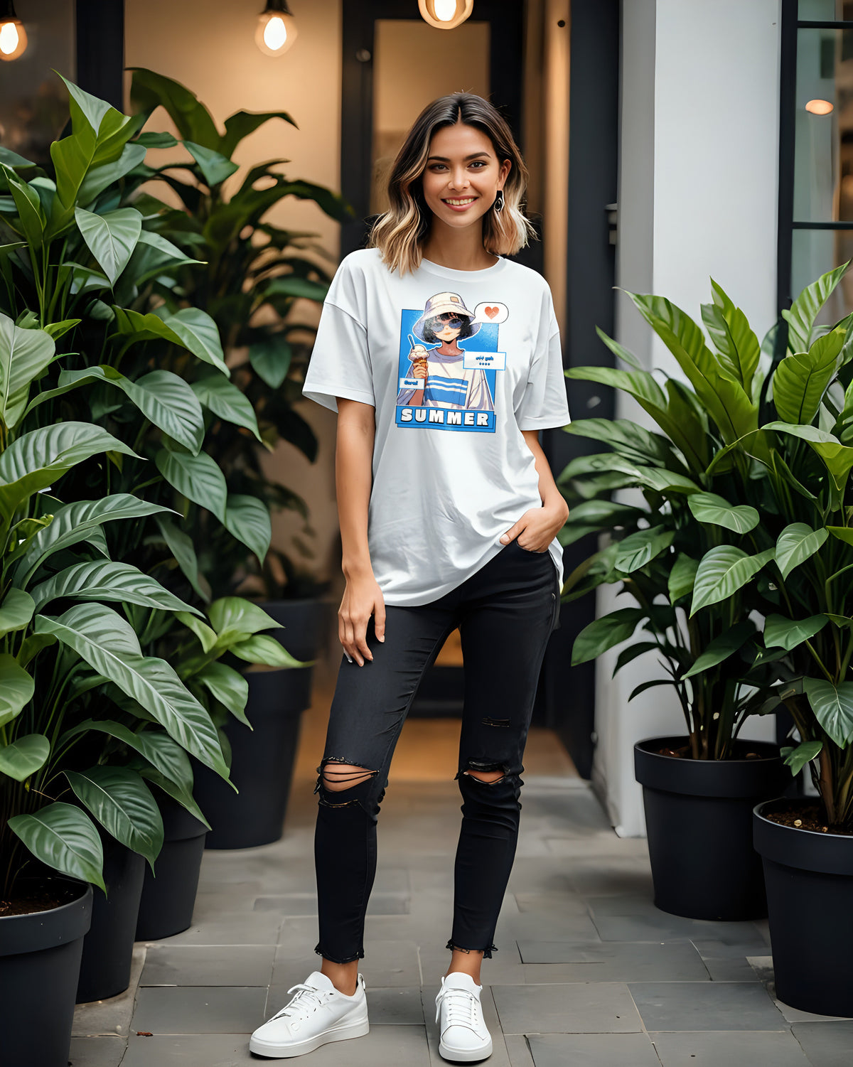 Unisex Relaxed Fit T-Shirt with "Summer Girl" Print