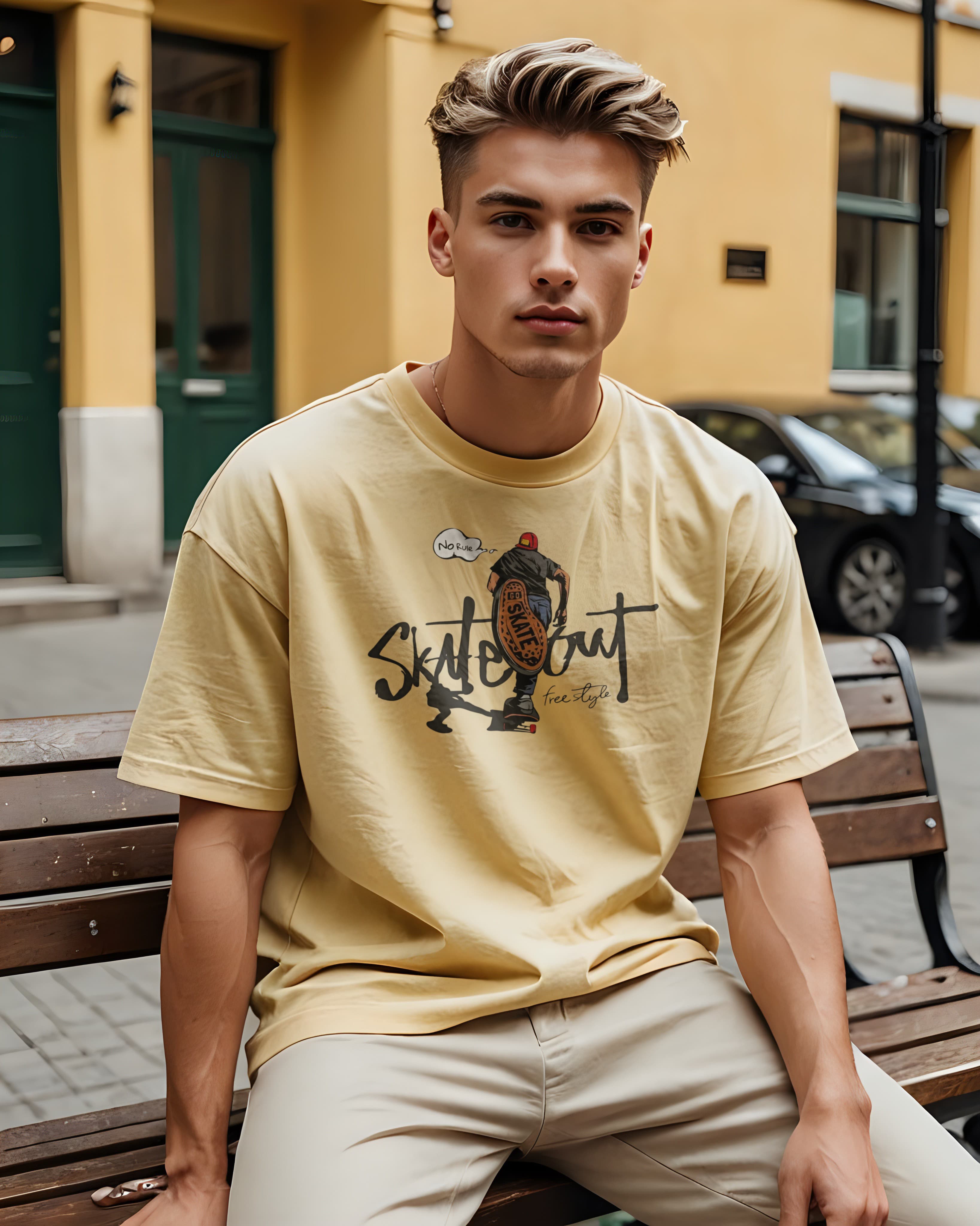 Unisex Relaxed Fit T-Shirt with Skate Out Print