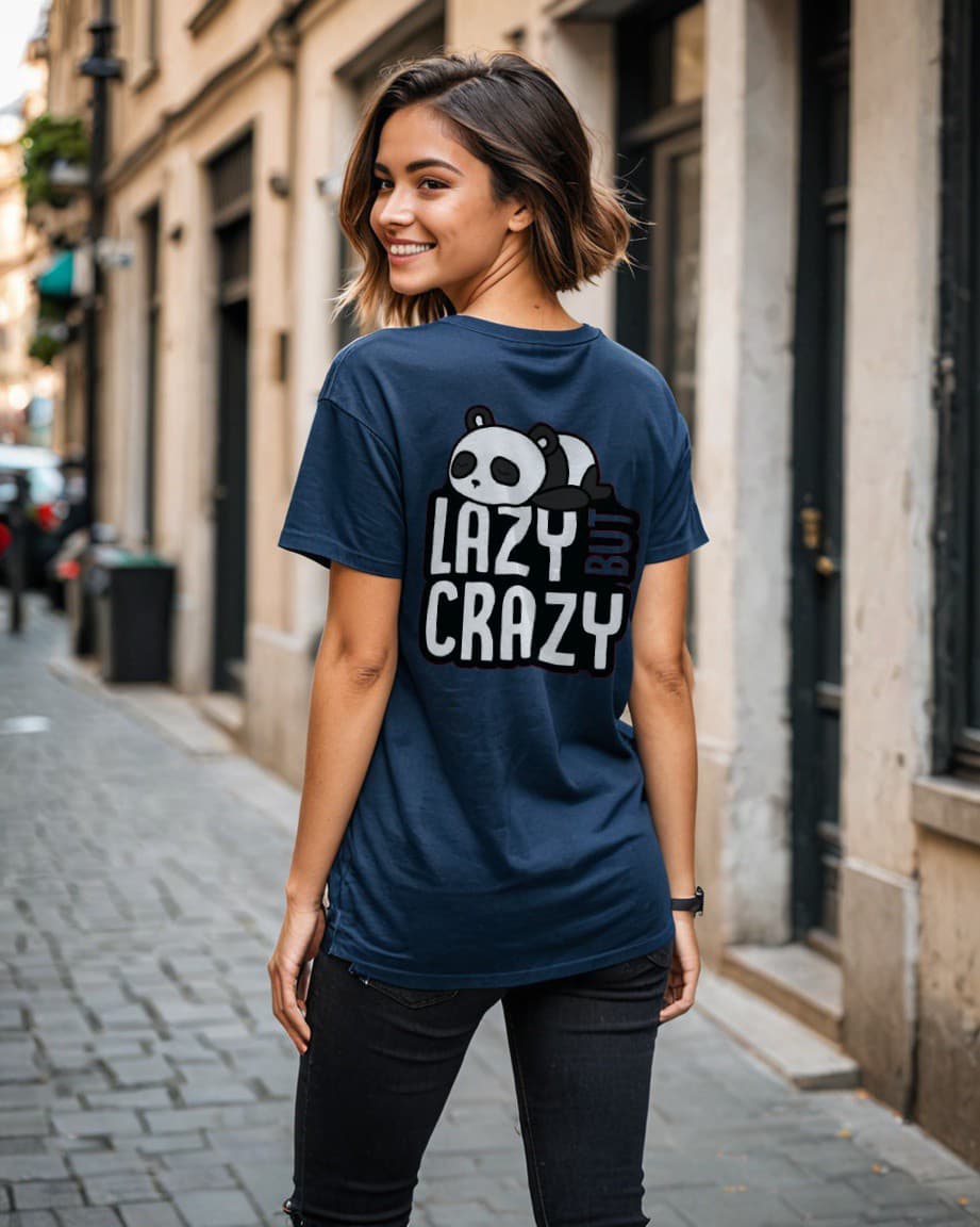 Unisex Relaxed Fit T-Shirt with "Lazy Cray-Panda" Print