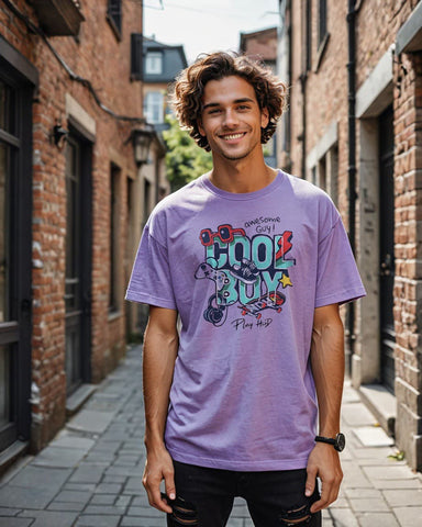 Unisex Relaxed Fit T-Shirt with "Cool Boy" Print