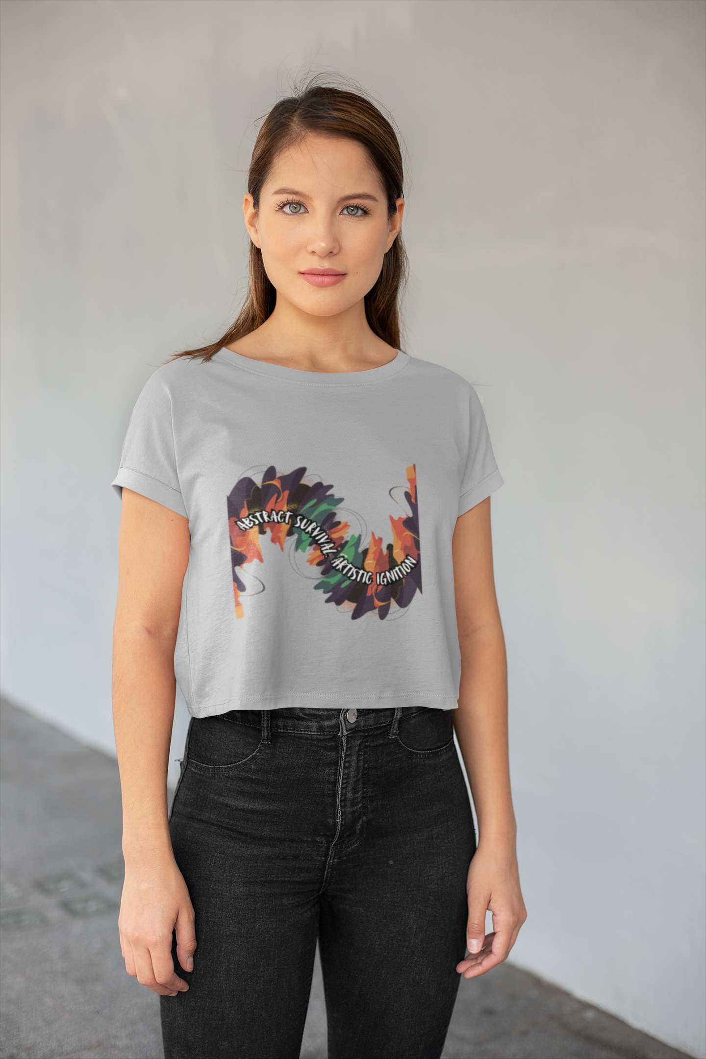 Crop Top with "Abstract Spark" Print