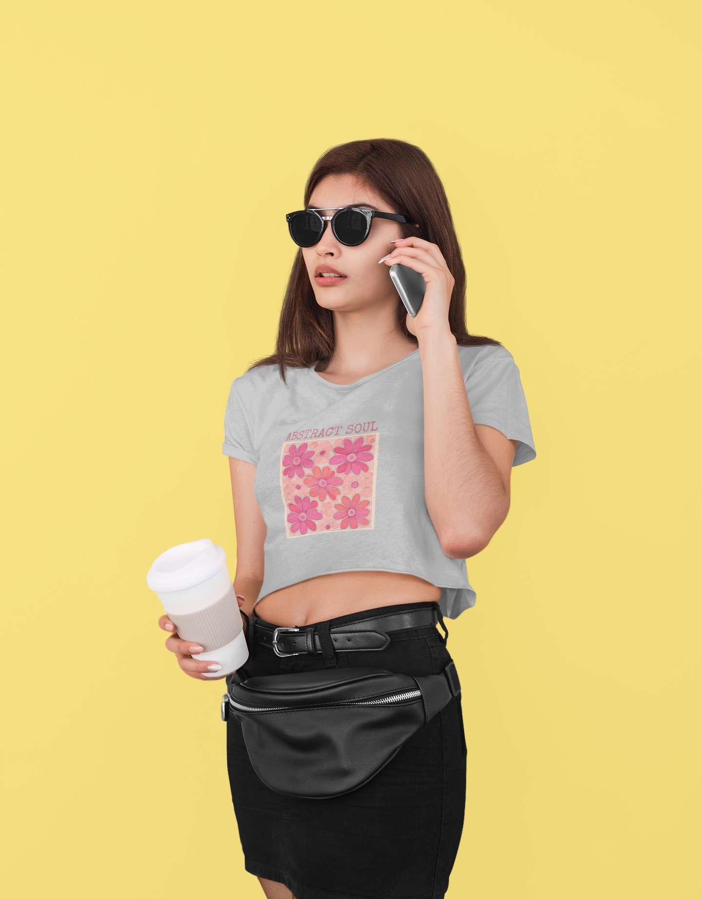 Crop Top with "Floral Soul Abstract" Print