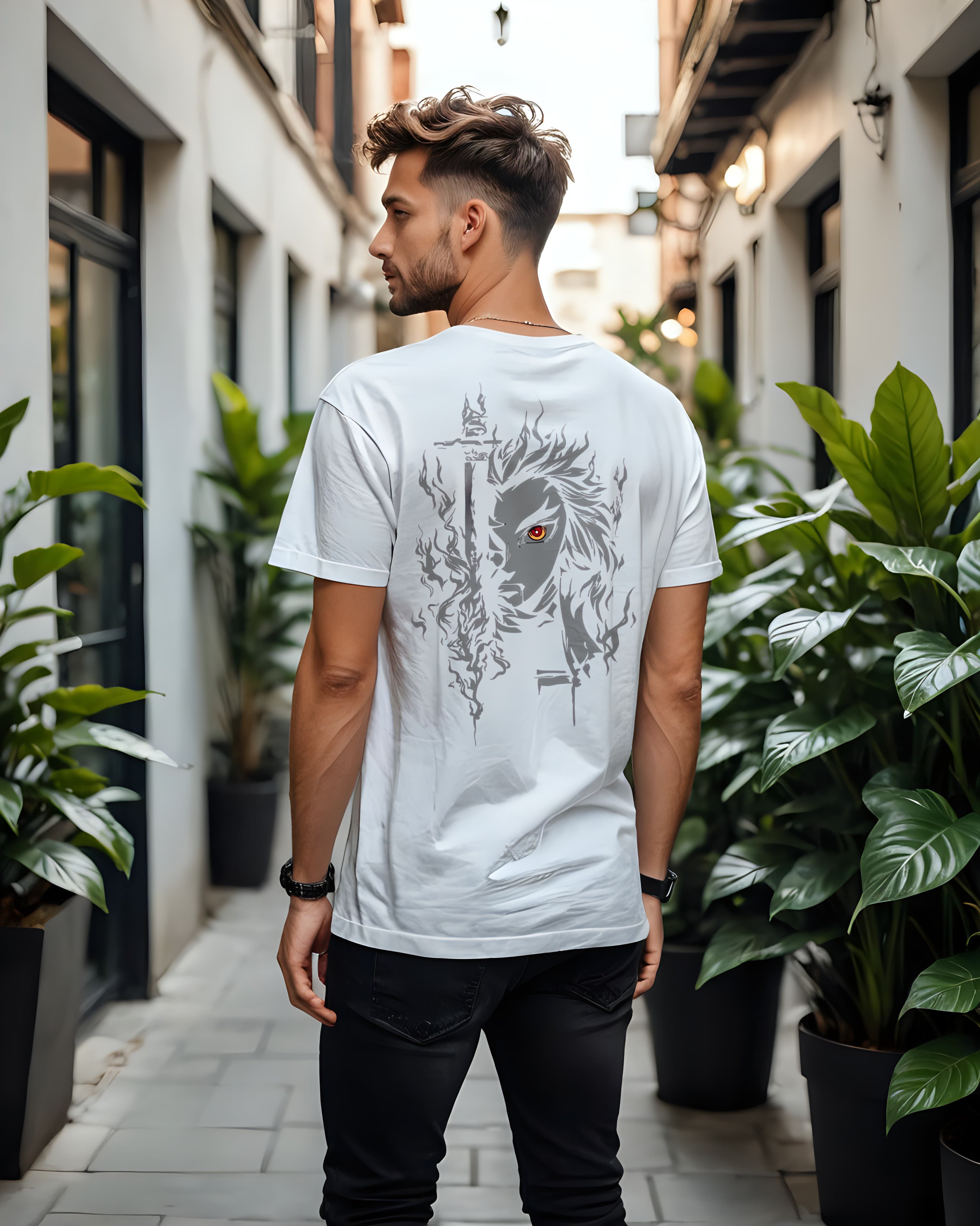 Unisex Relaxed Fit T-Shirt with Kyojuro Rengoku
