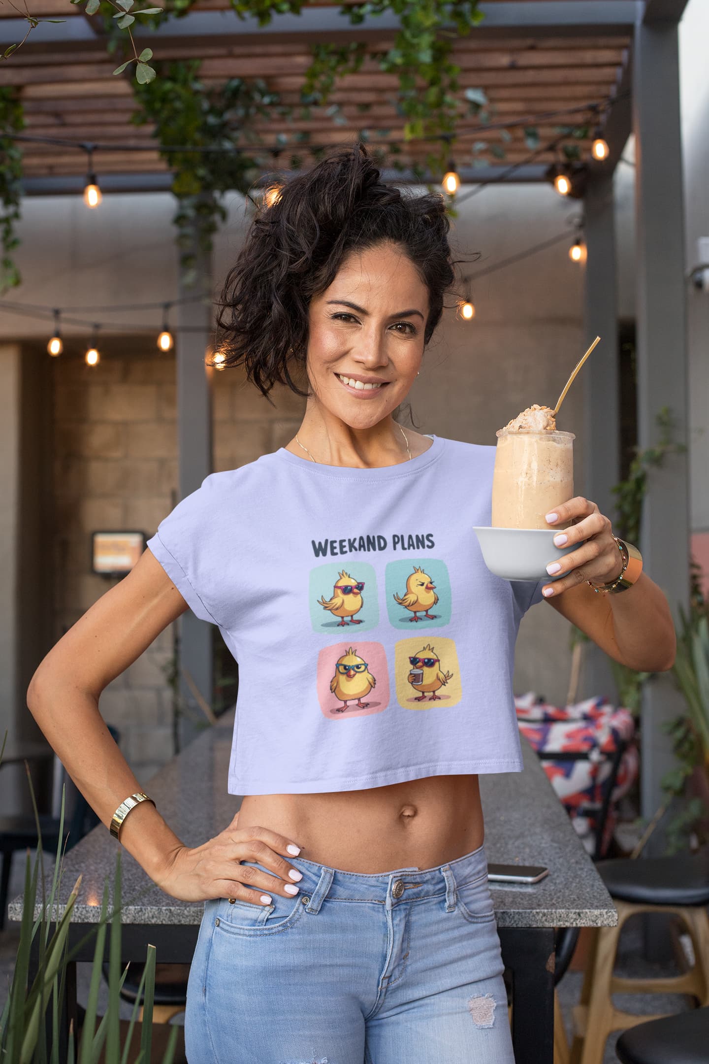Crop Top with "Duck" Print