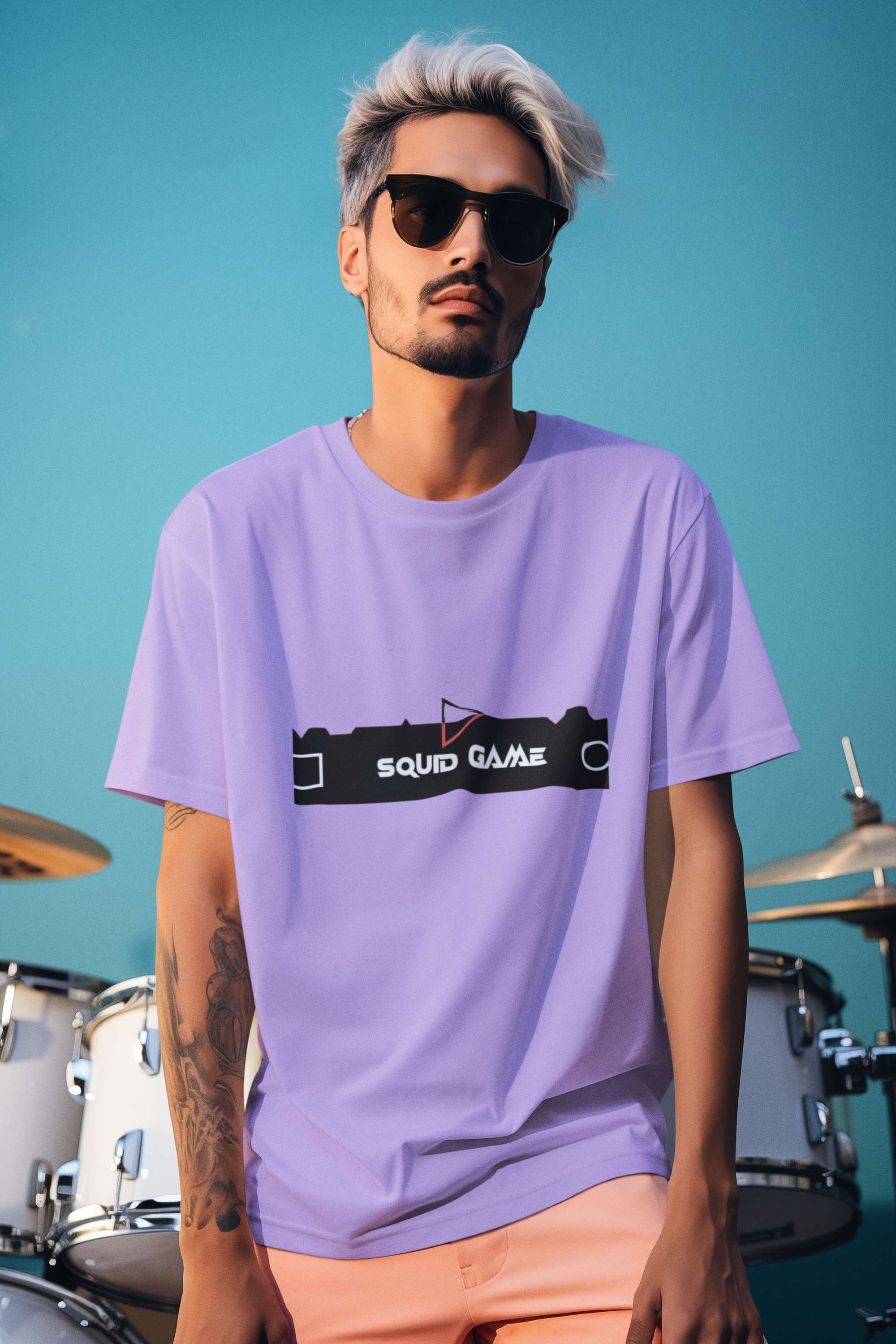 Unisex Relaxed Fit T-Shirt with "Squid Game Console Edition" Print