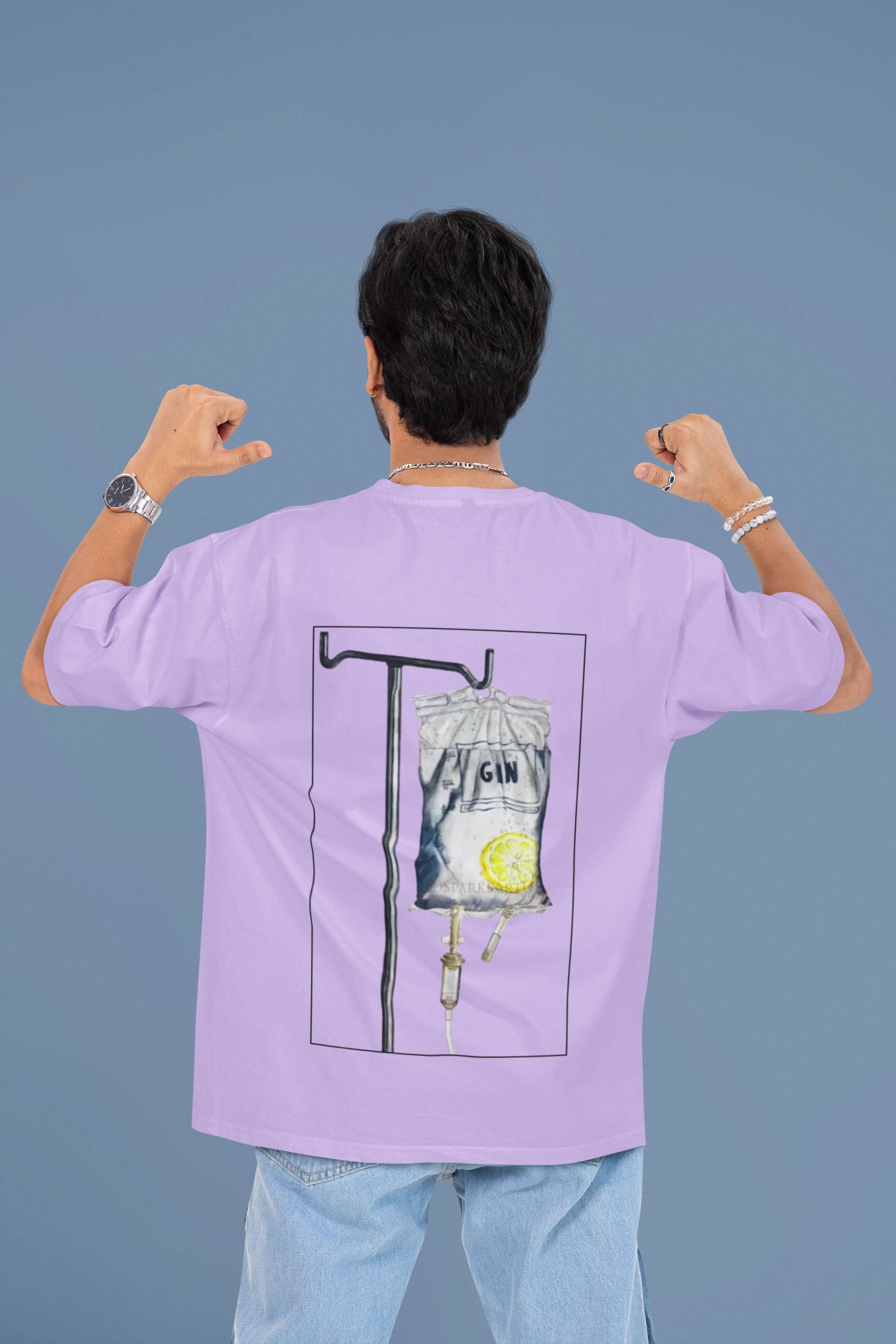 Unisex Relaxed Fit T-Shirt with "Gin & Social Rules" Print