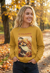 Regular Unisex Sweatshirt with "Rengoku" Print