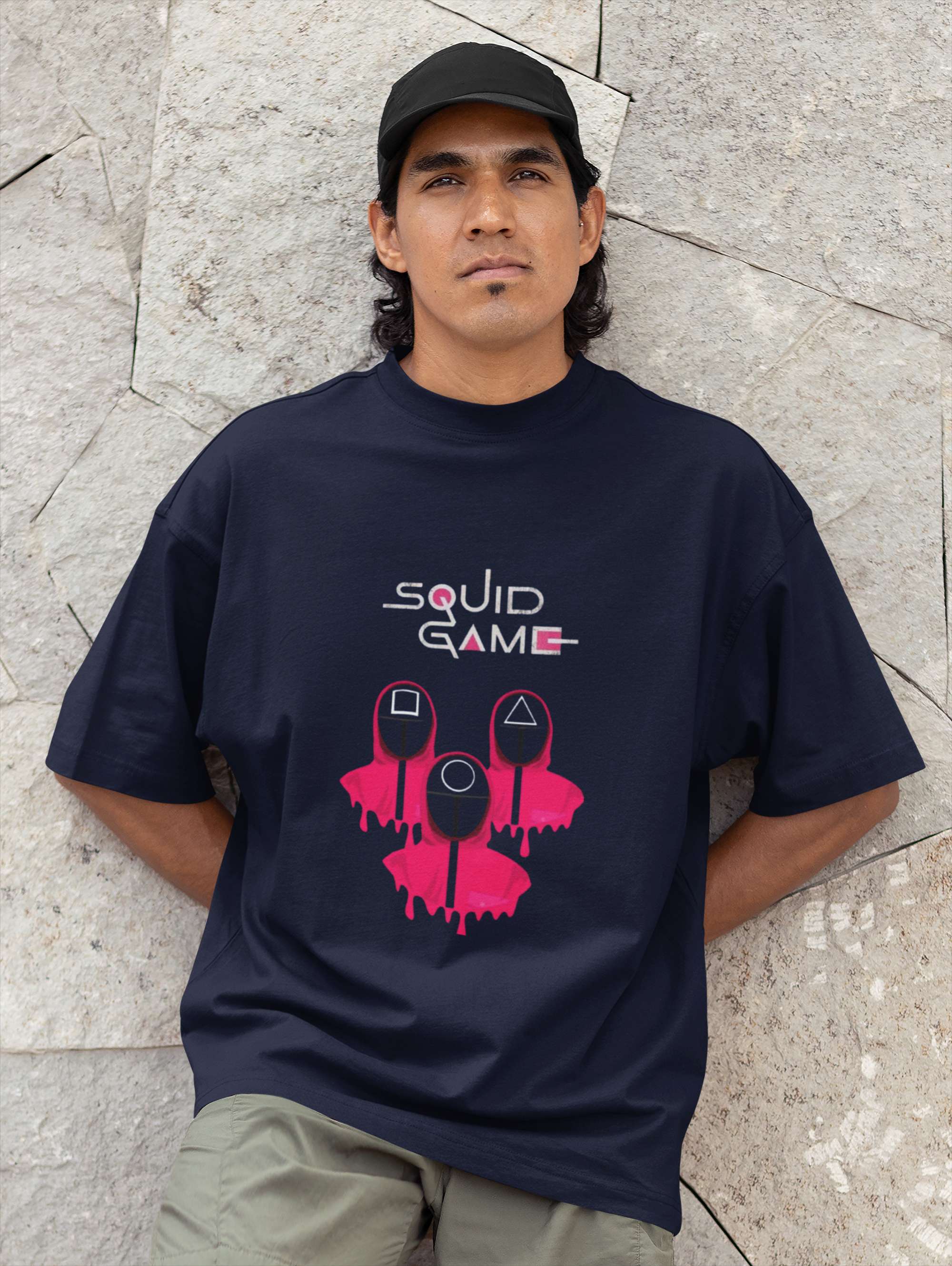 Unisex Relaxed Fit T-Shirt with " PrintSquid Game Drip" Print