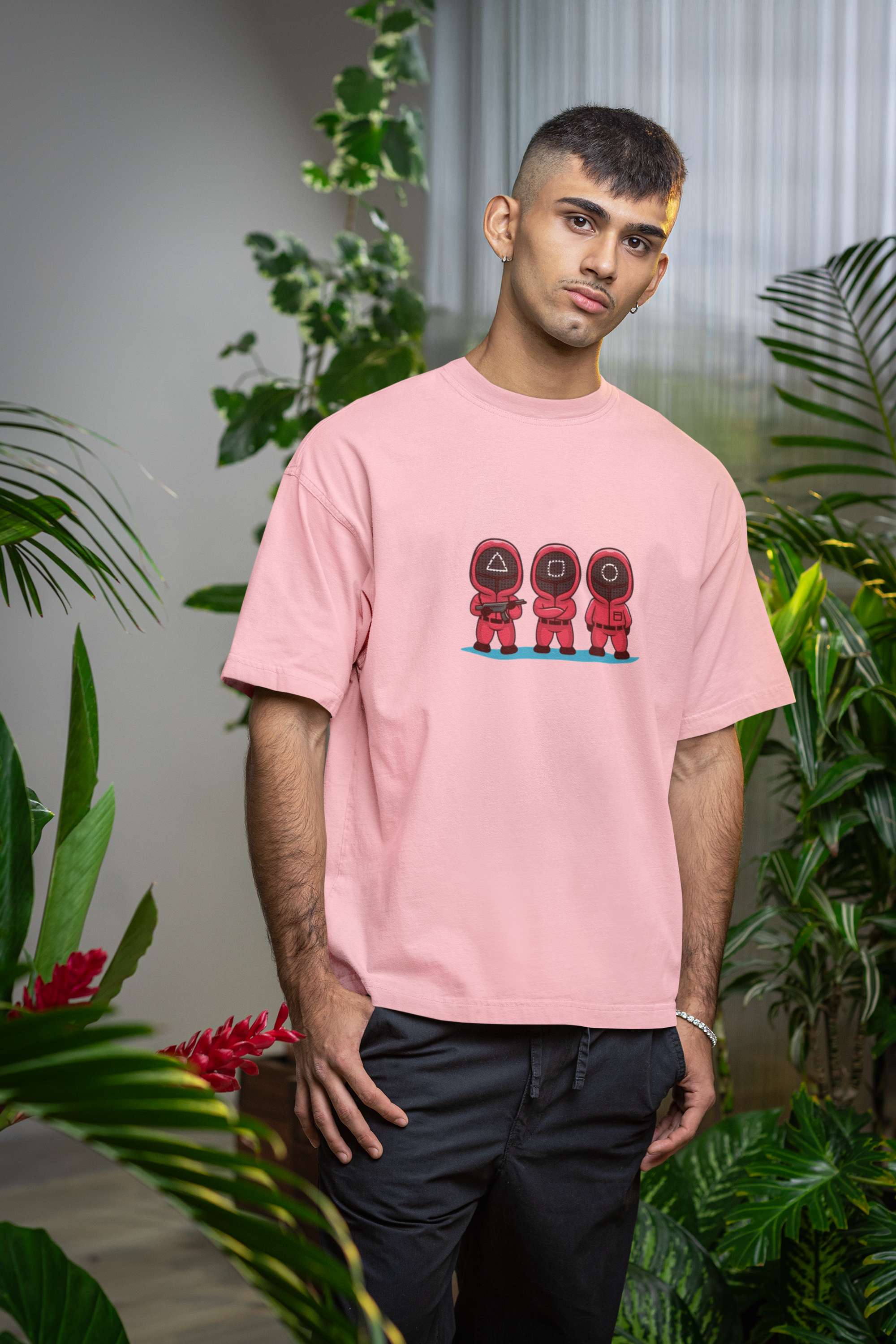 Unisex Relaxed Fit T-Shirt with "Little Pink Man" Print
