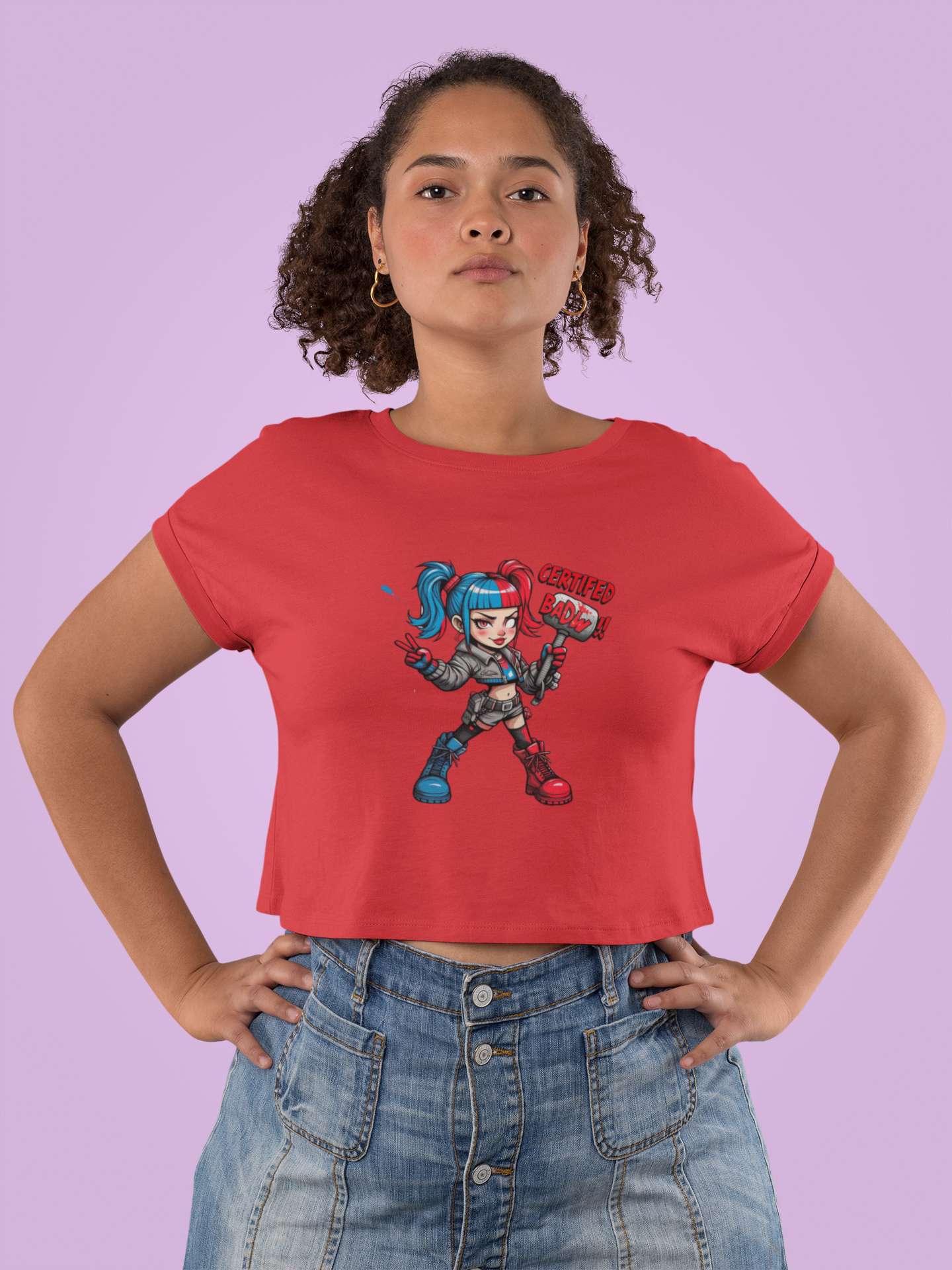 Crop Top with "Chibi Girl" Print