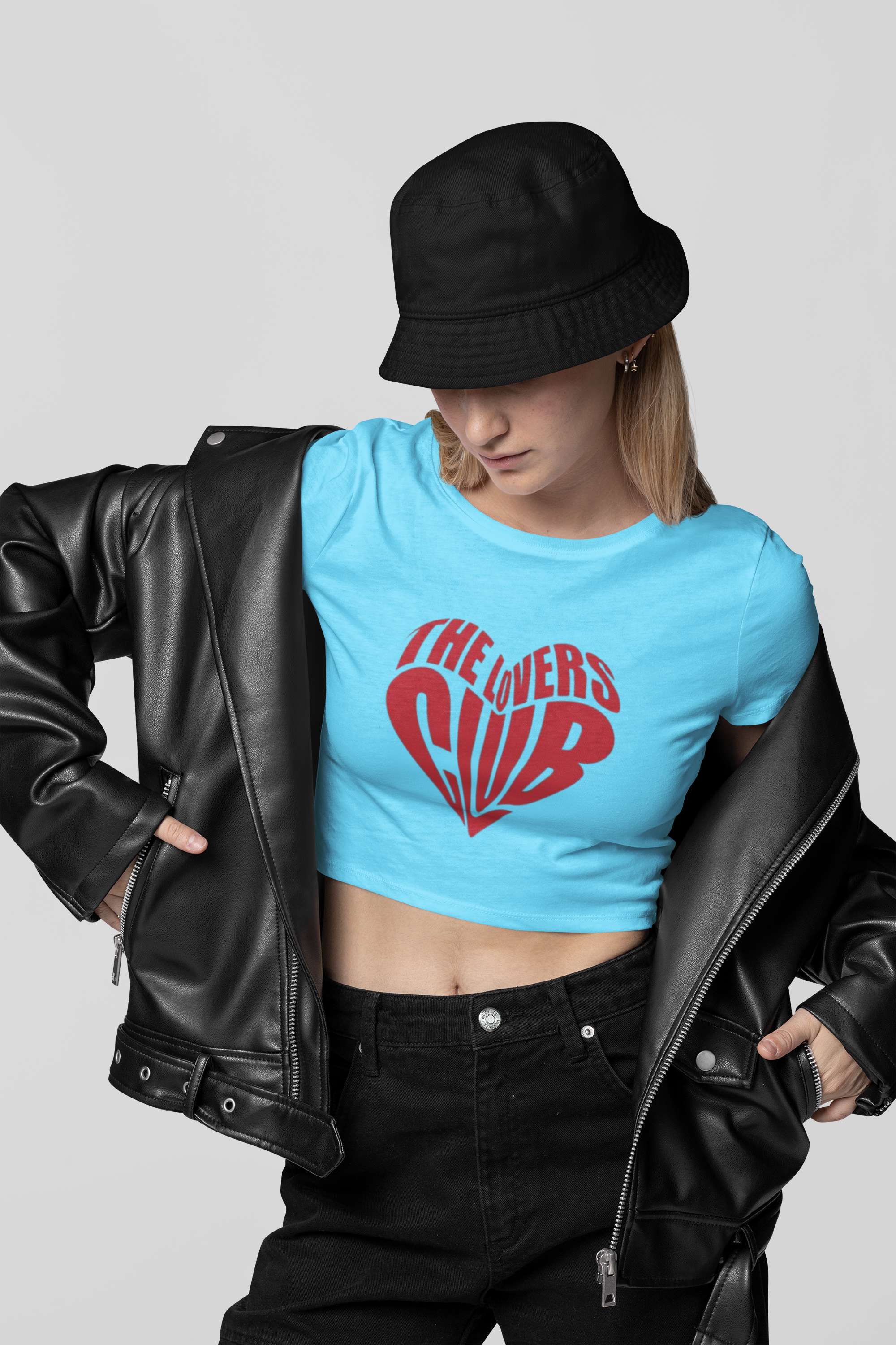 Crop Top with "Crimson Heart Club" Print