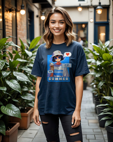 Unisex Relaxed Fit T-Shirt with "Summer Girl" Print