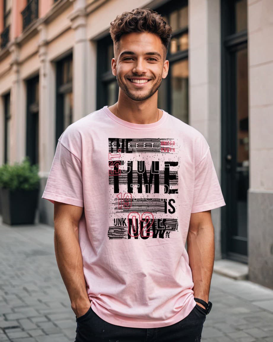 Unisex Relaxed Fit T-Shirt with Time is Now Print
