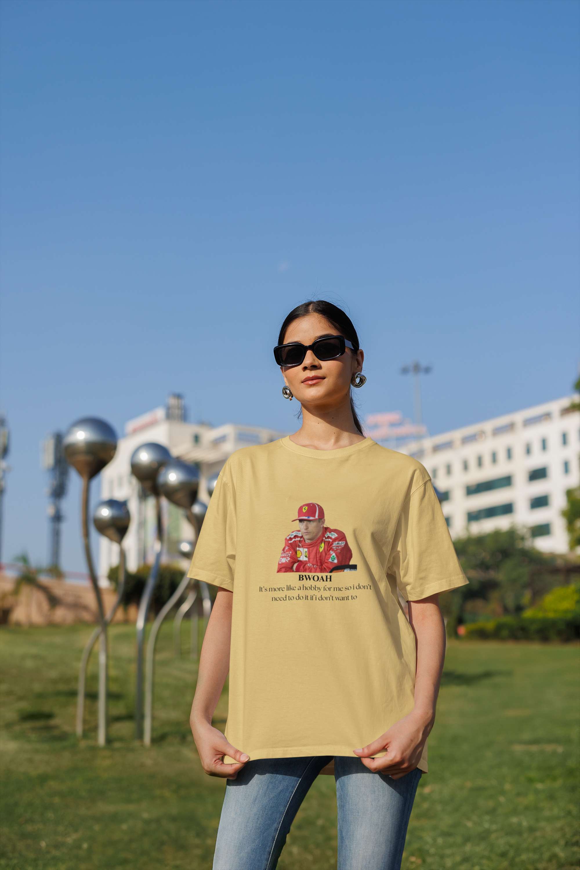 Unisex Relaxed Fit T-Shirt with "Ferrari × Bwoah Energy" Print