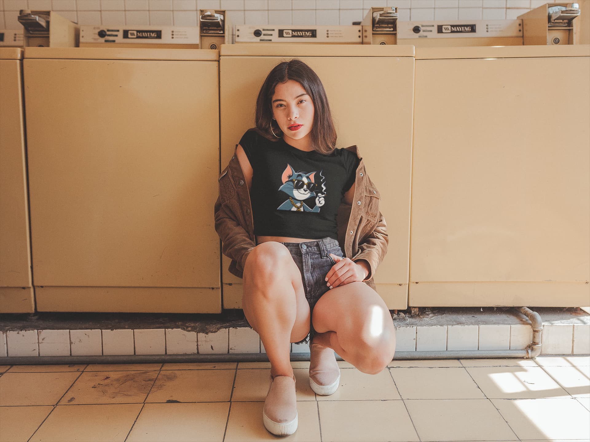 Crop Top with "Tom" Print