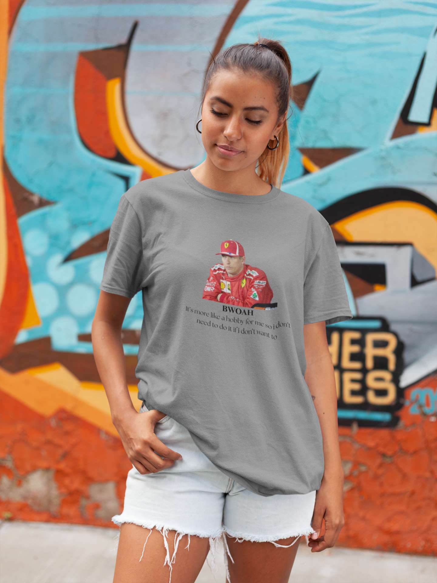 Unisex Relaxed Fit T-Shirt with "Ferrari × Bwoah Energy" Print