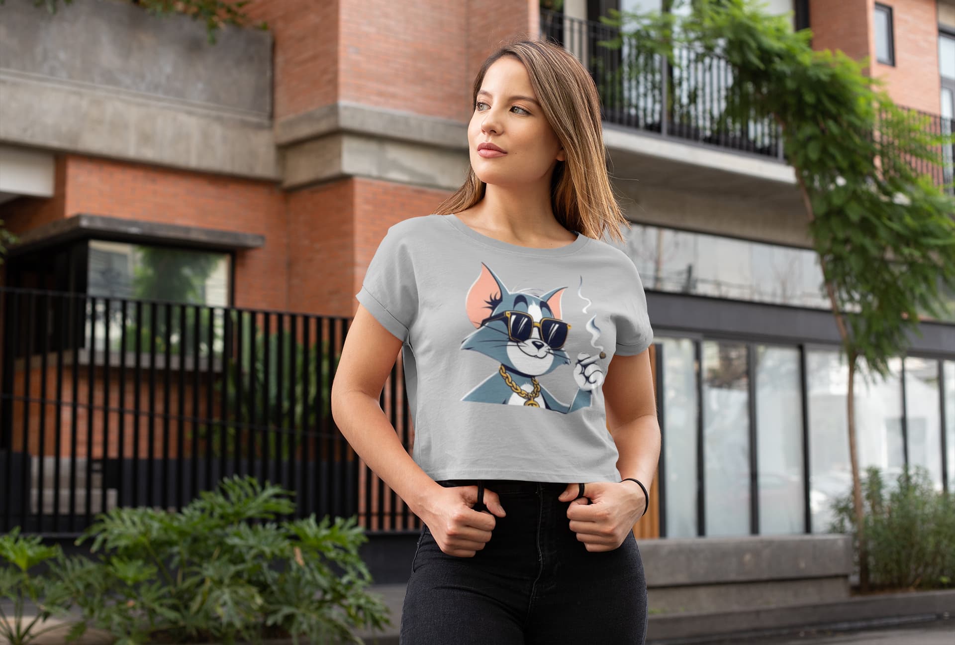 Crop Top with "Tom" Print
