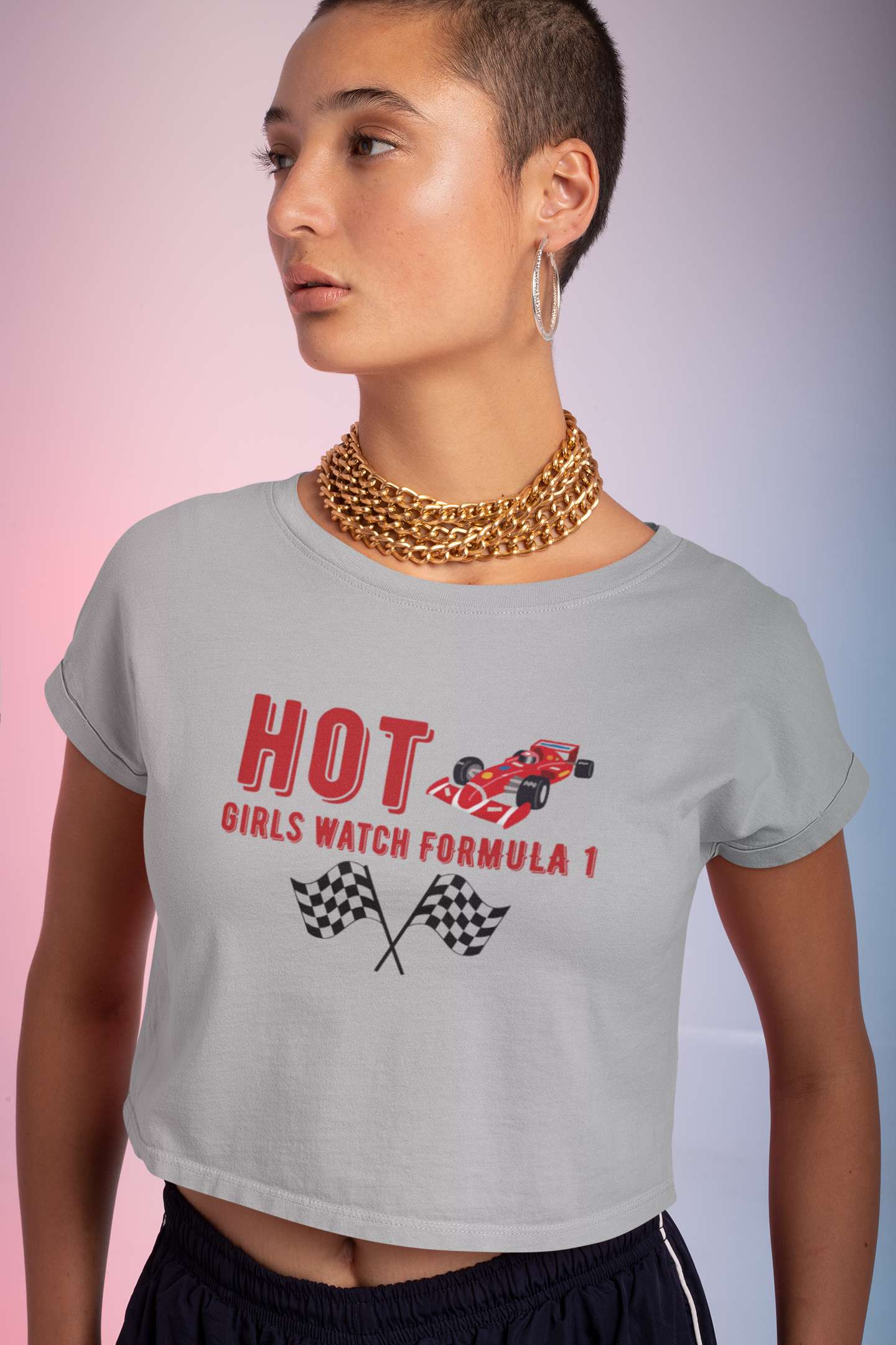 Crop Top with "Fast Cars, Fierce Girls" Print
