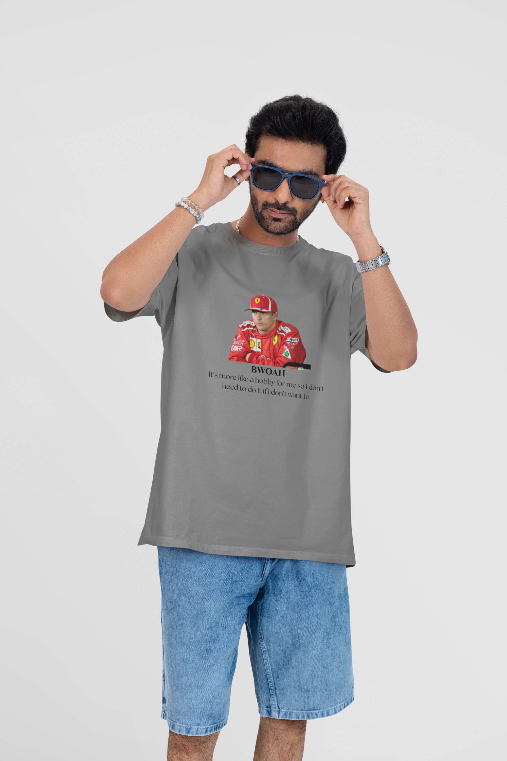 Unisex Relaxed Fit T-Shirt with "Ferrari × Bwoah Energy" Print
