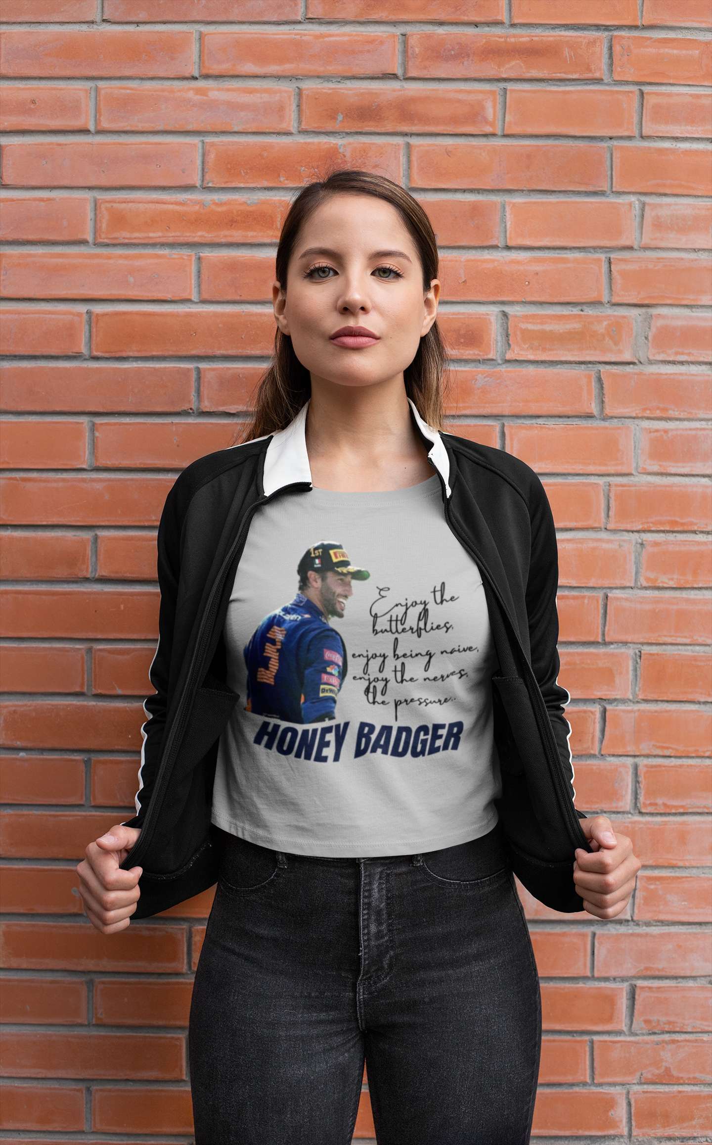 Crop Top with "Honey Badger" Print
