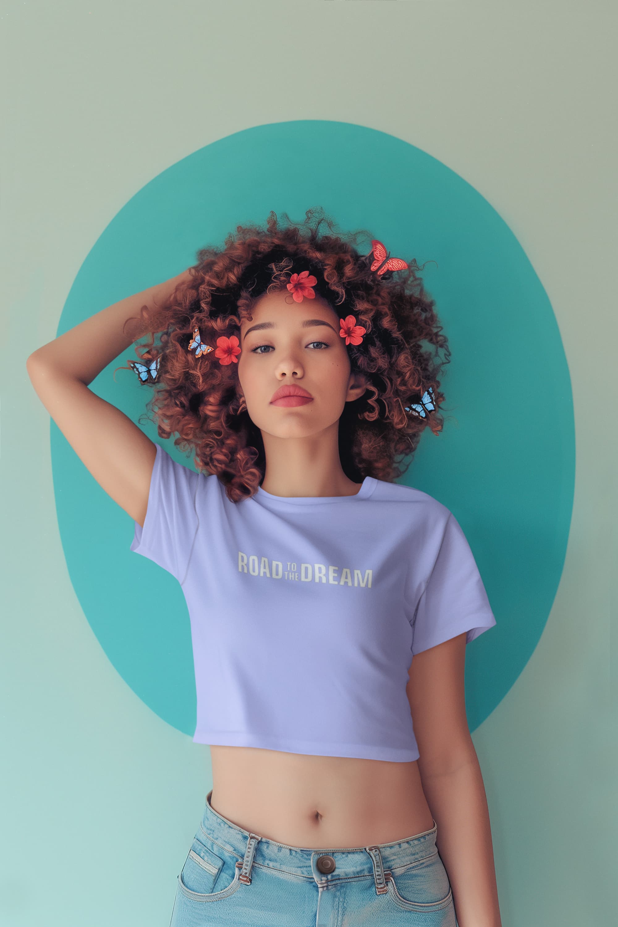 Crop Top with Road of the dream" Print