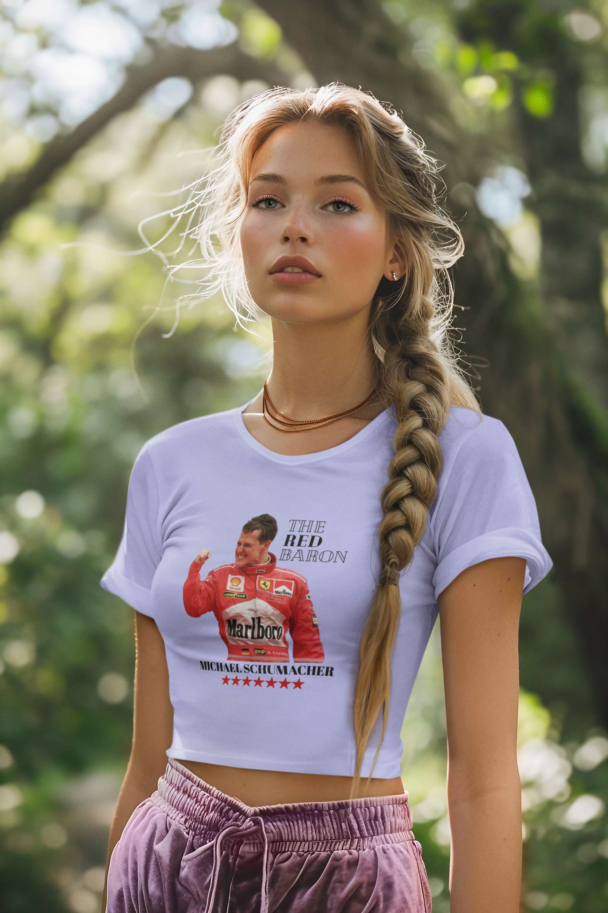 Crop Top with "F1 Legend – Michael Schumacher" Print