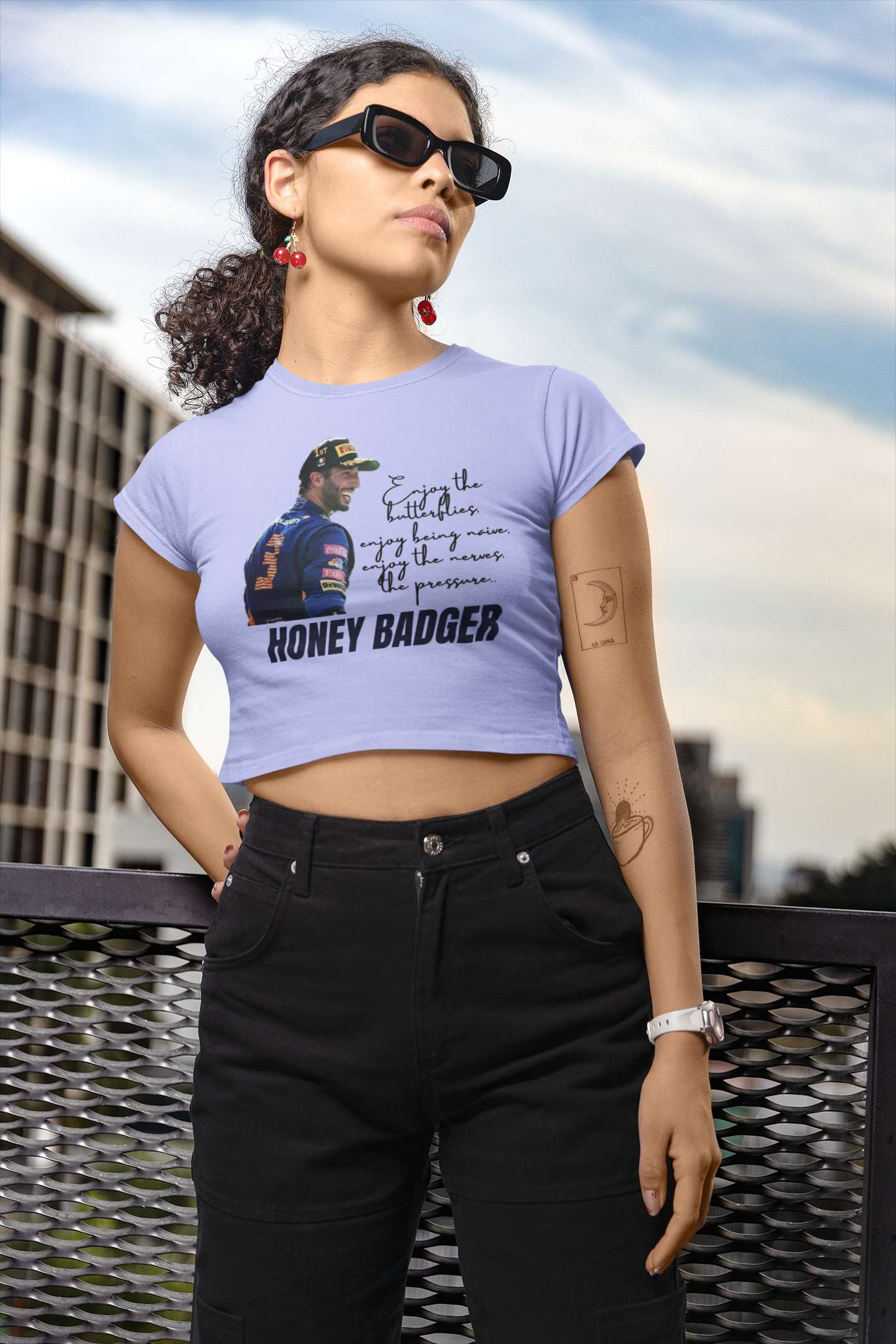 Crop Top with "Honey Badger" Print
