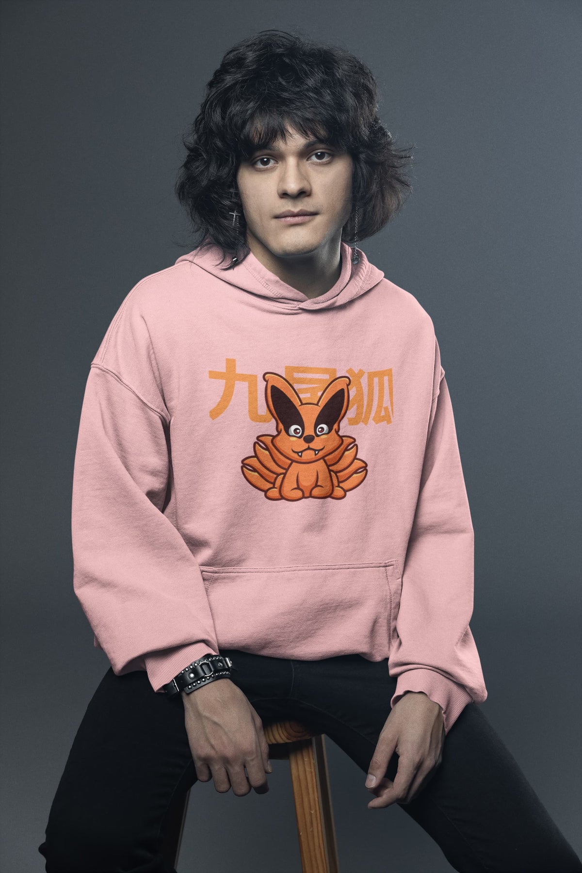 Regular Fit Unisex hoddie with "Nine-Tailed Fox" Print