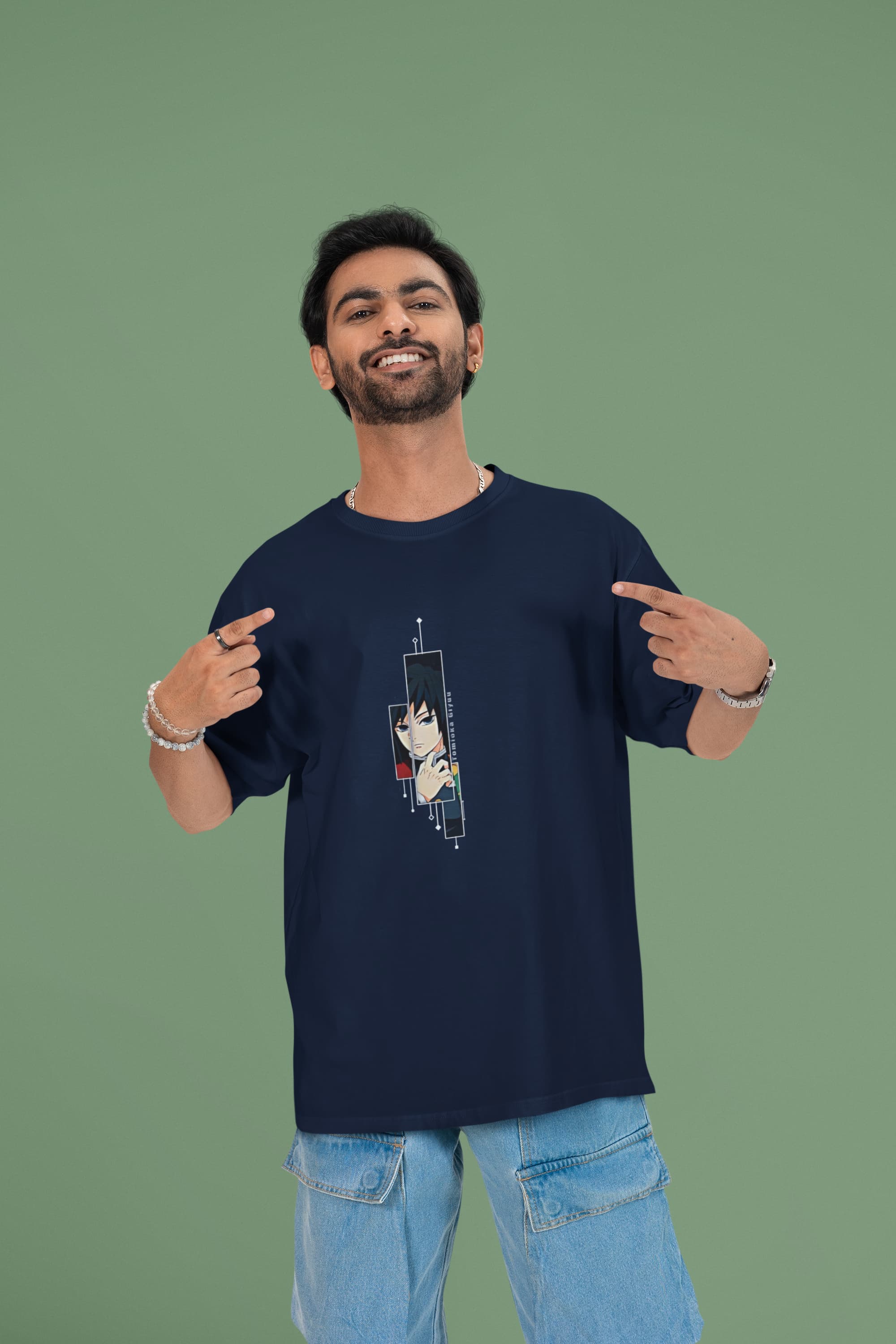 Unisex Relaxed Fit T-Shirt with "Demon Slayer" Print