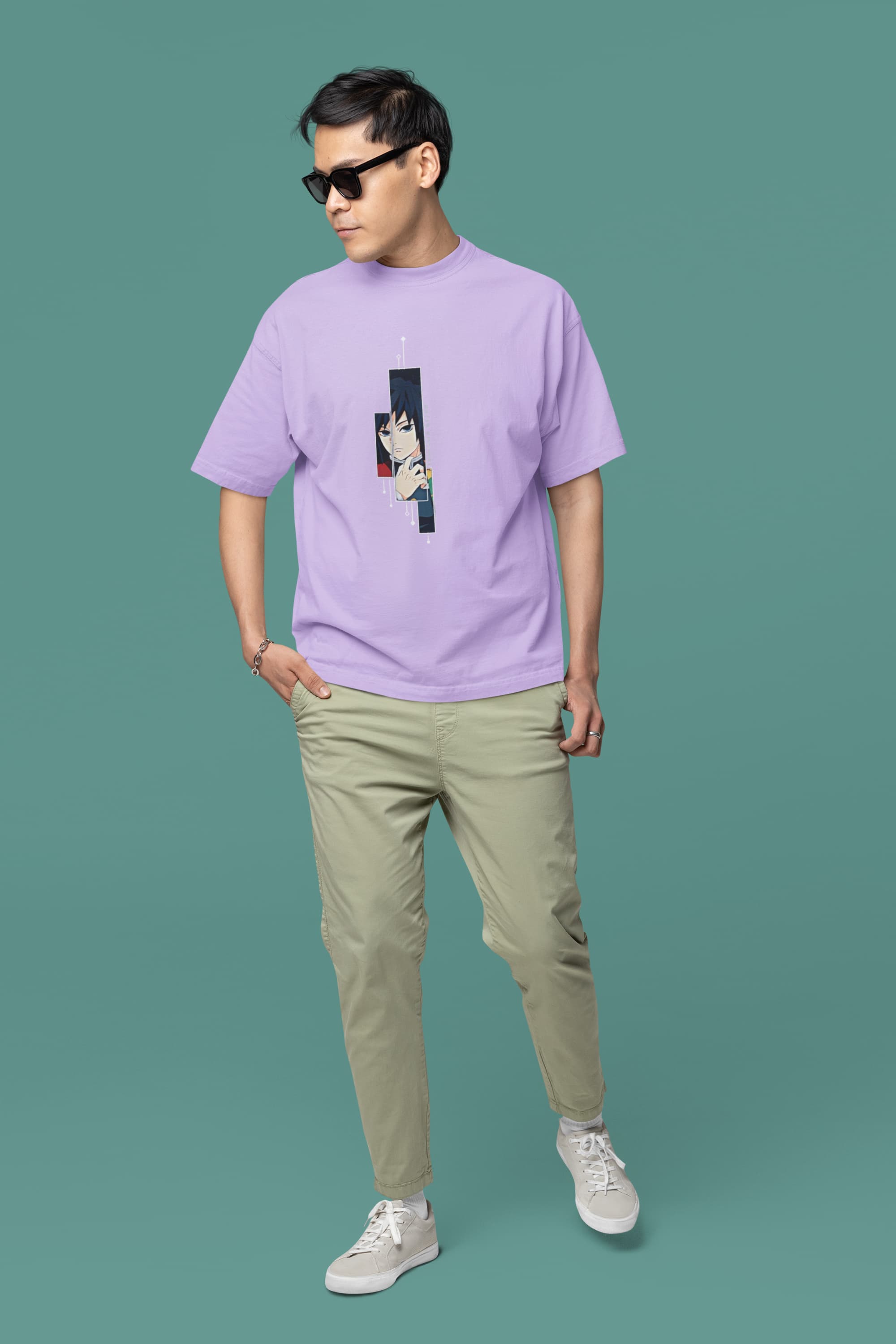Unisex Relaxed Fit T-Shirt with "Demon Slayer" Print