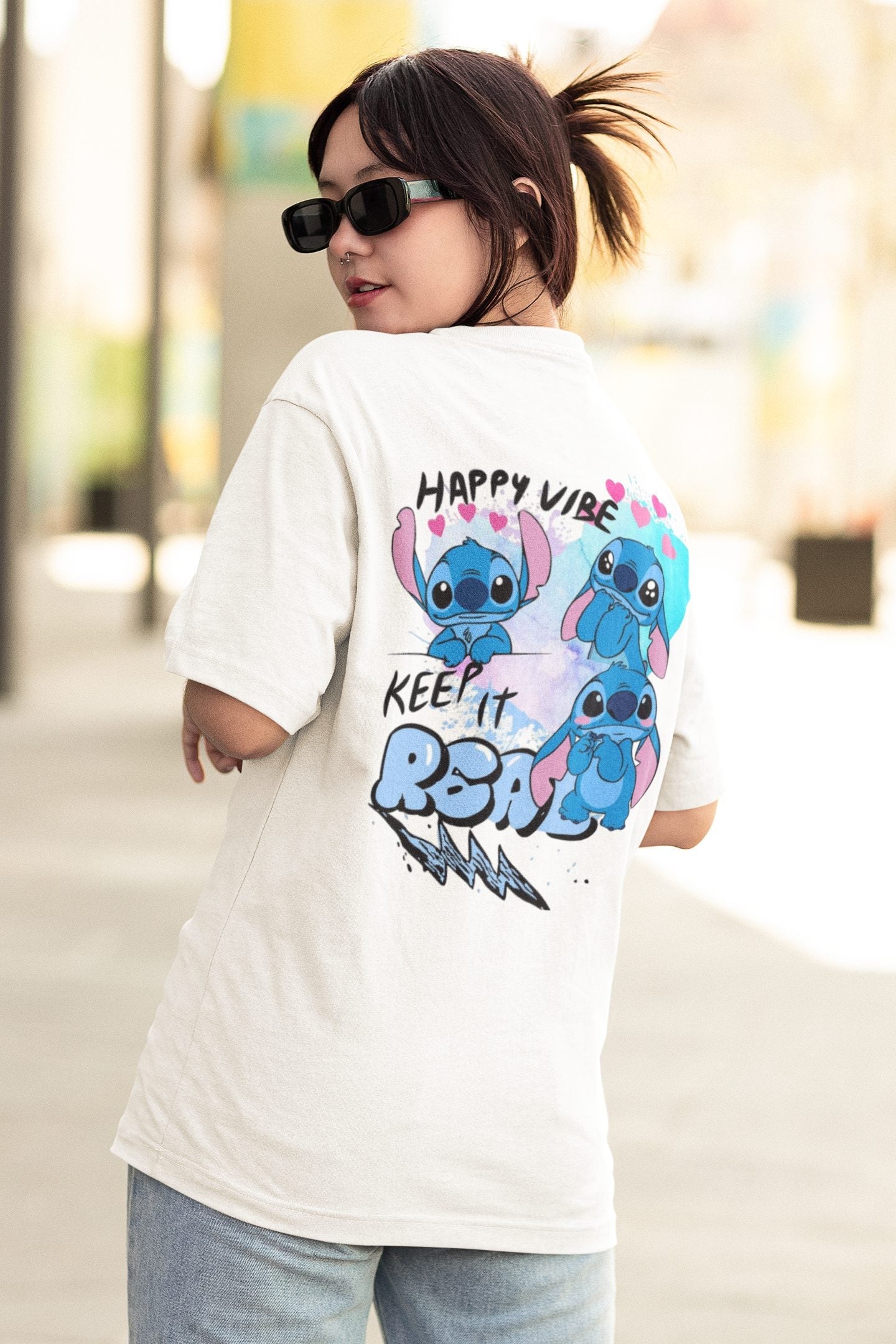 Unisex Relaxed Fit T-Shirt with " Stich" Print