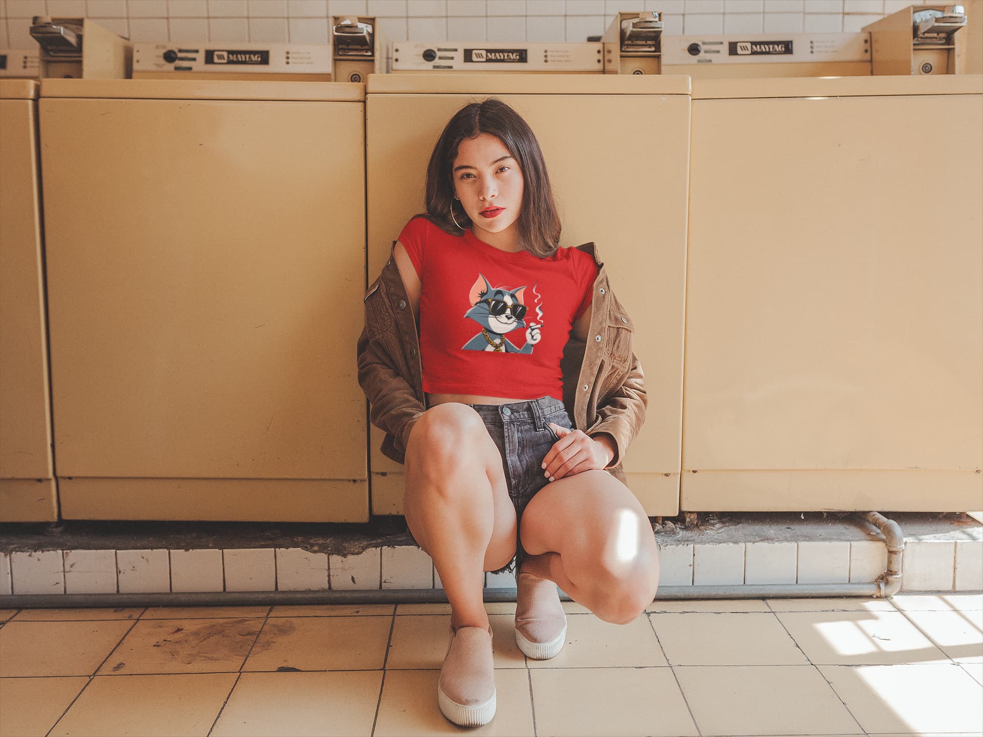 Crop Top with "Tom" Print