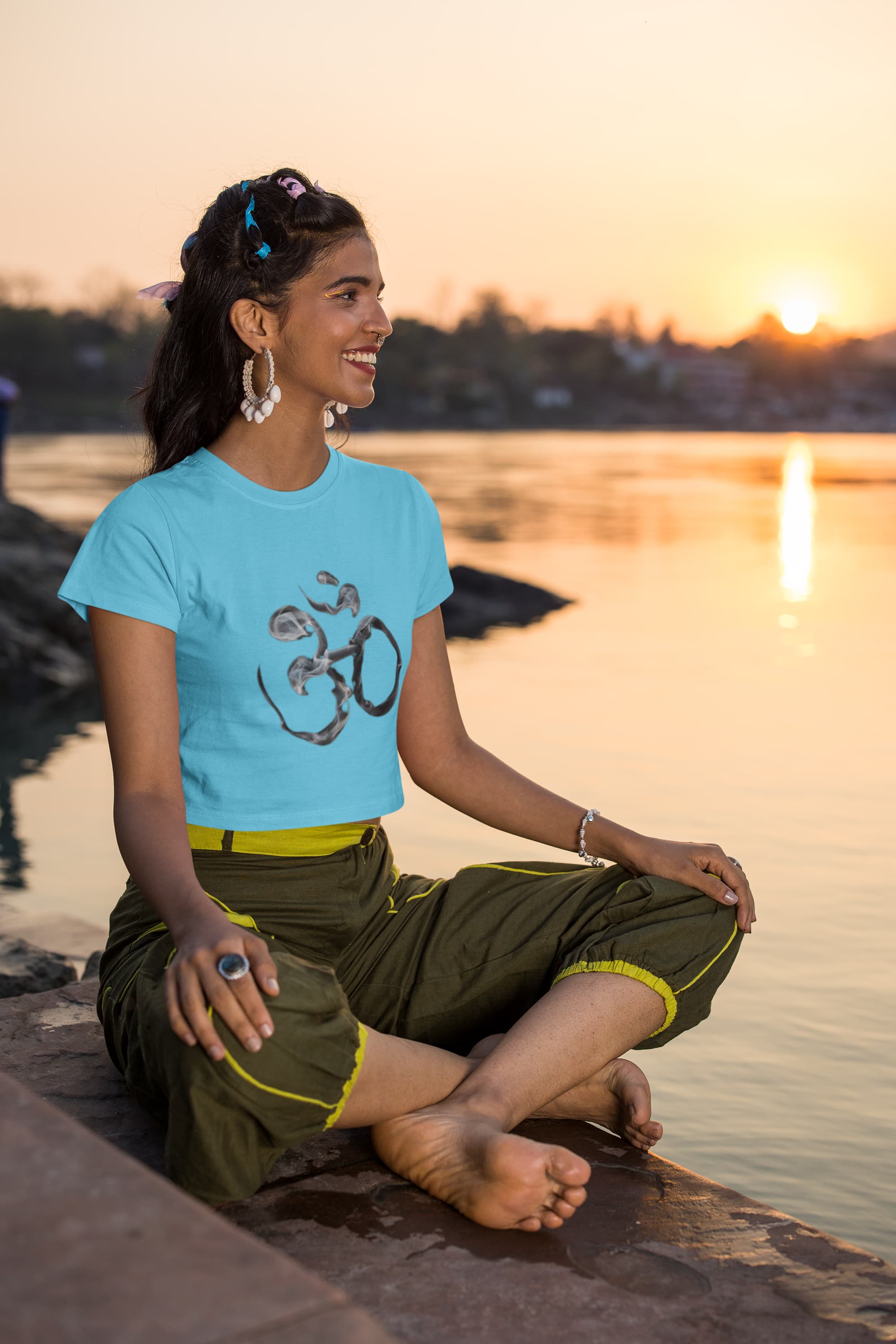 Crop Top with "OM" Print