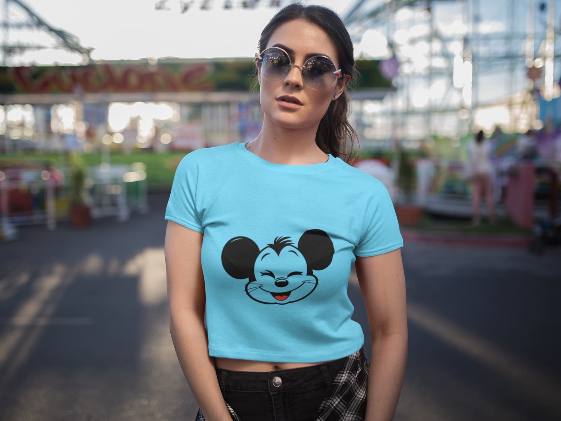 Crop Top with "Mickey_Mouse" Print