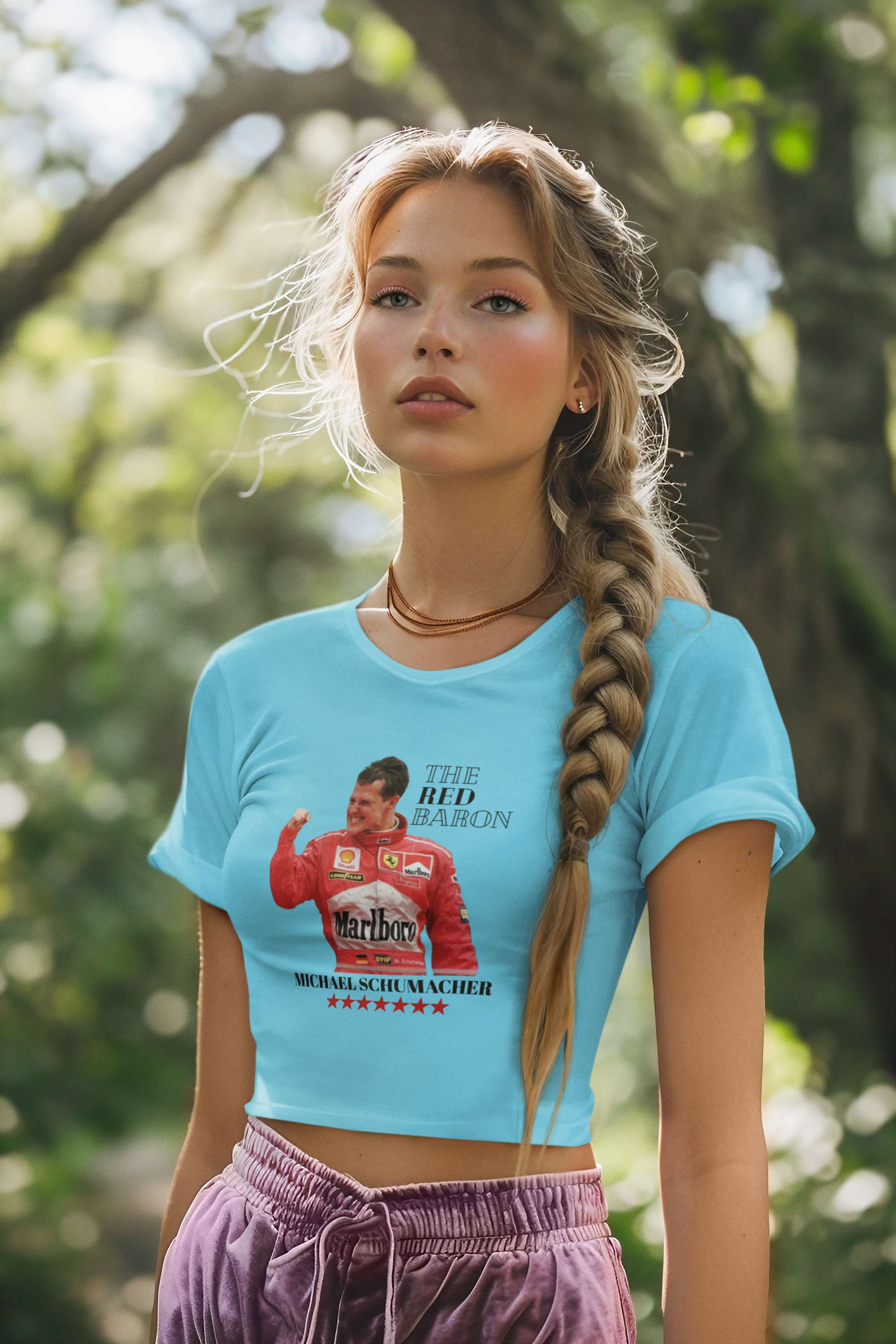 Crop Top with "F1 Legend – Michael Schumacher" Print