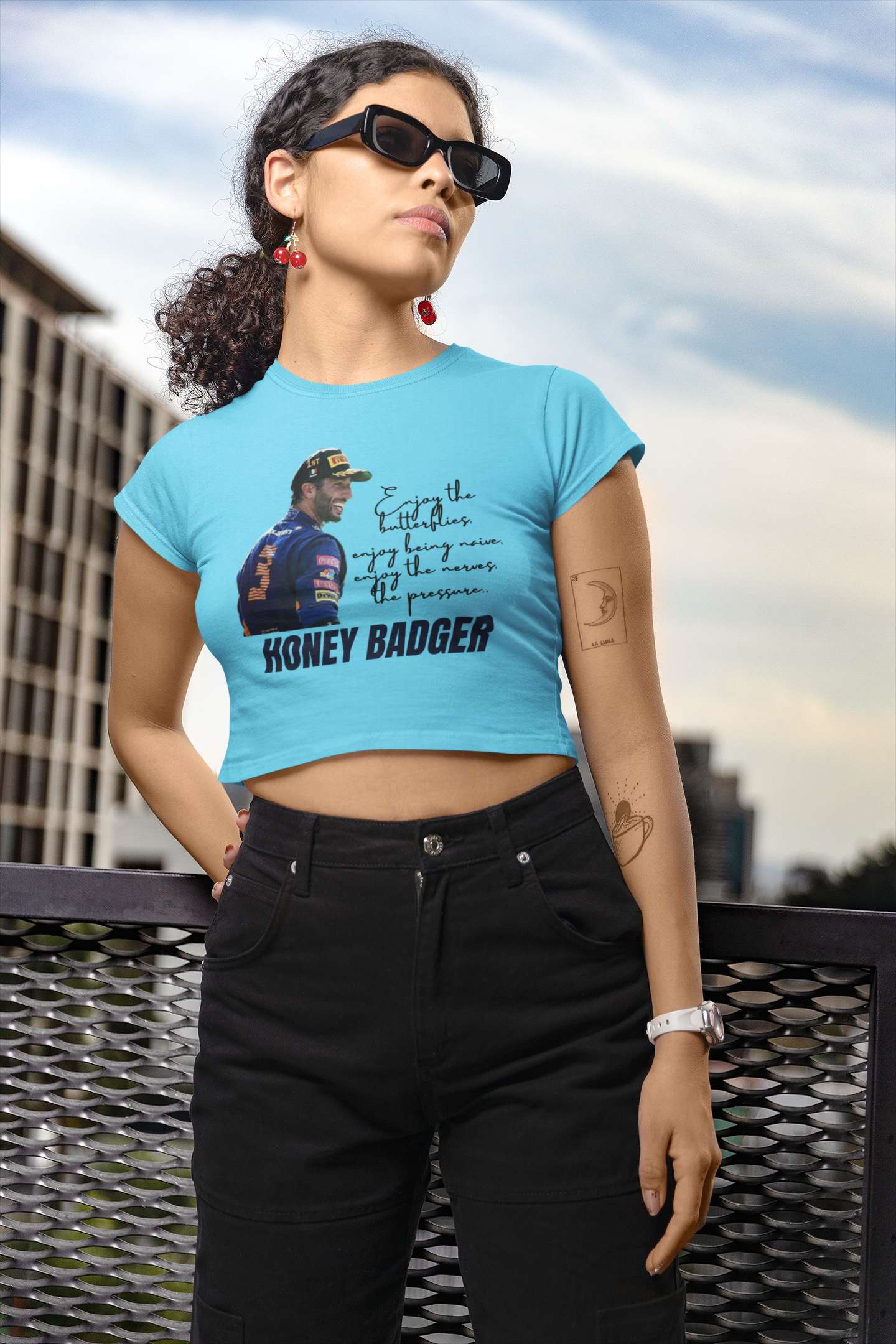 Crop Top with "Honey Badger" Print