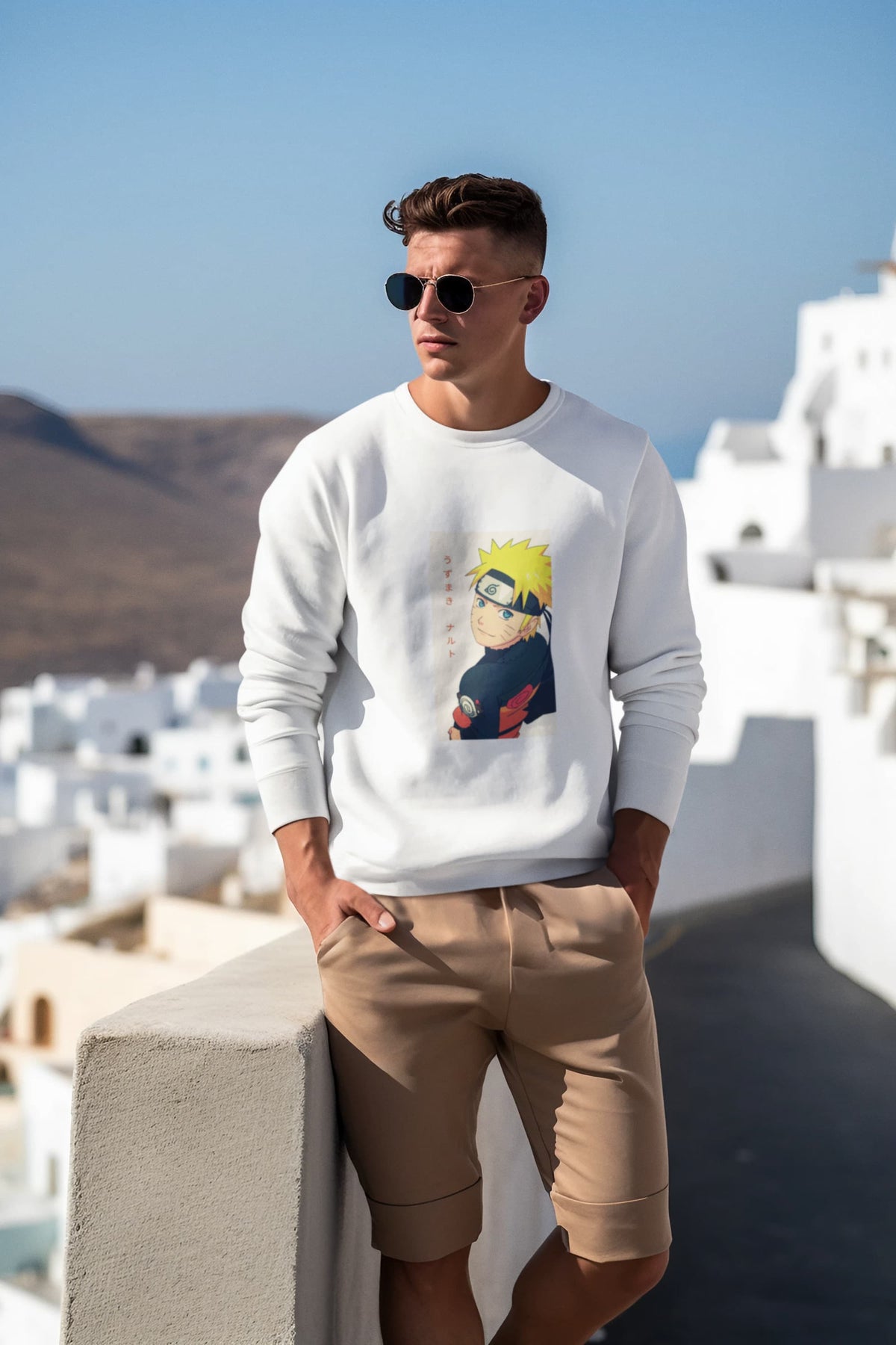 Regular Unisex Sweatshirt with "Naruto" Print