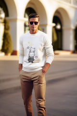 Unisex Sweatshirt with "Cute Cat Illustration" Print